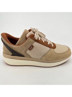 Kizik Brisbane Womens Size 12EE Ivory Brown Athletic Hands Free Shoes Sneakers
